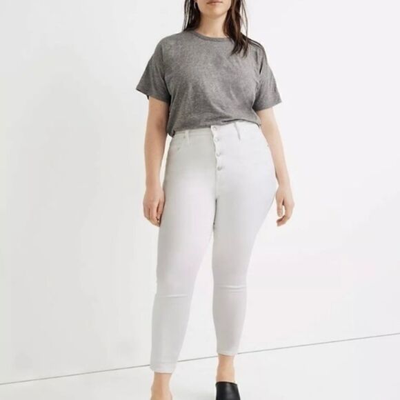 Madewell Denim - NWT Madewell High-Rise Skinny Crop Curvy Jeans in Pure White Size 37